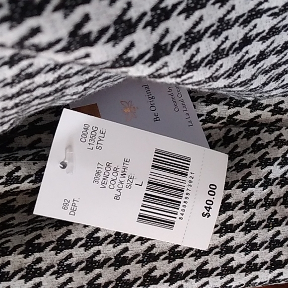 SALE$ NWT Y2K Houndstooth Button Crop Top L - Picture 8 of 8